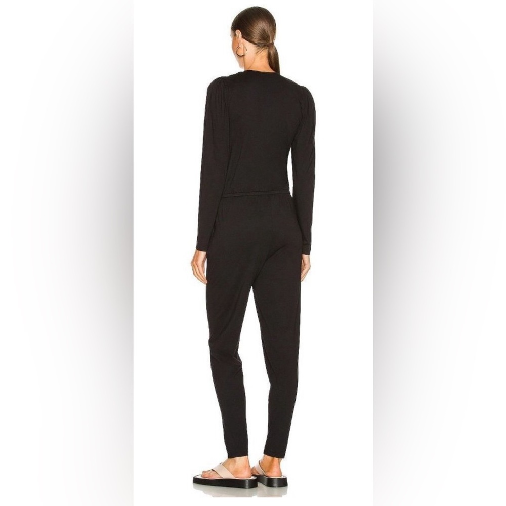 BOBI Revolve Women’s Black Drape Front Size Med Modal Surplice Jumpsuit - Picture 3 of 11
